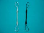 Custom Red/Blue Mini Short Pen Spiral Tethers w/Different Nylon Strap on Both