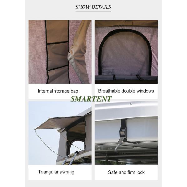 Outdoor Roof Top Tent with 216*130*105CM, Color Gray, Waterproof, PU3000MM Coated
