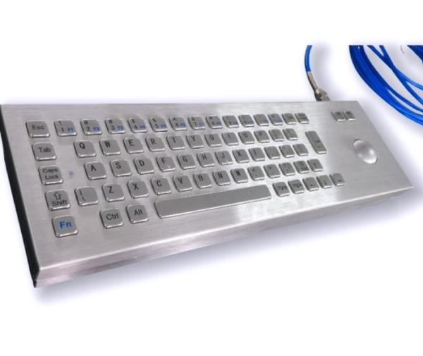 Quality IP65 waterproof dustproof Industrial Stainless Steel Keyboard With Trackball Computer Keyboard desktop design -40℃ for sale