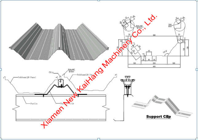 Seam Lock Metal Sheet Roof Roll Forming Machine Customized With Fixing Clip