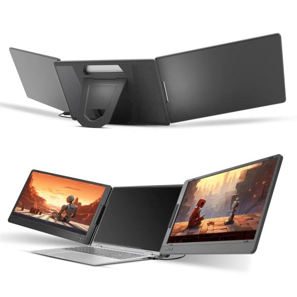 Quality 14 inch Portable Triple Monitor Multi Function LCD HDR Screen 1920*1080P USB Type C For Laptop for sale