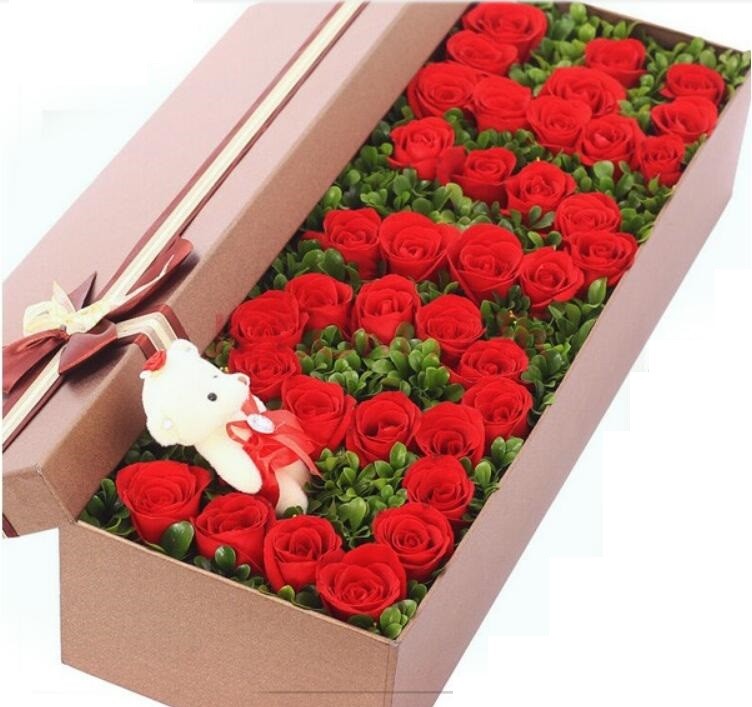 Custom design gradient color luxury paper packaging gift box with lid,Paper Flower Box Florist Bouquet Box Packaging Ros