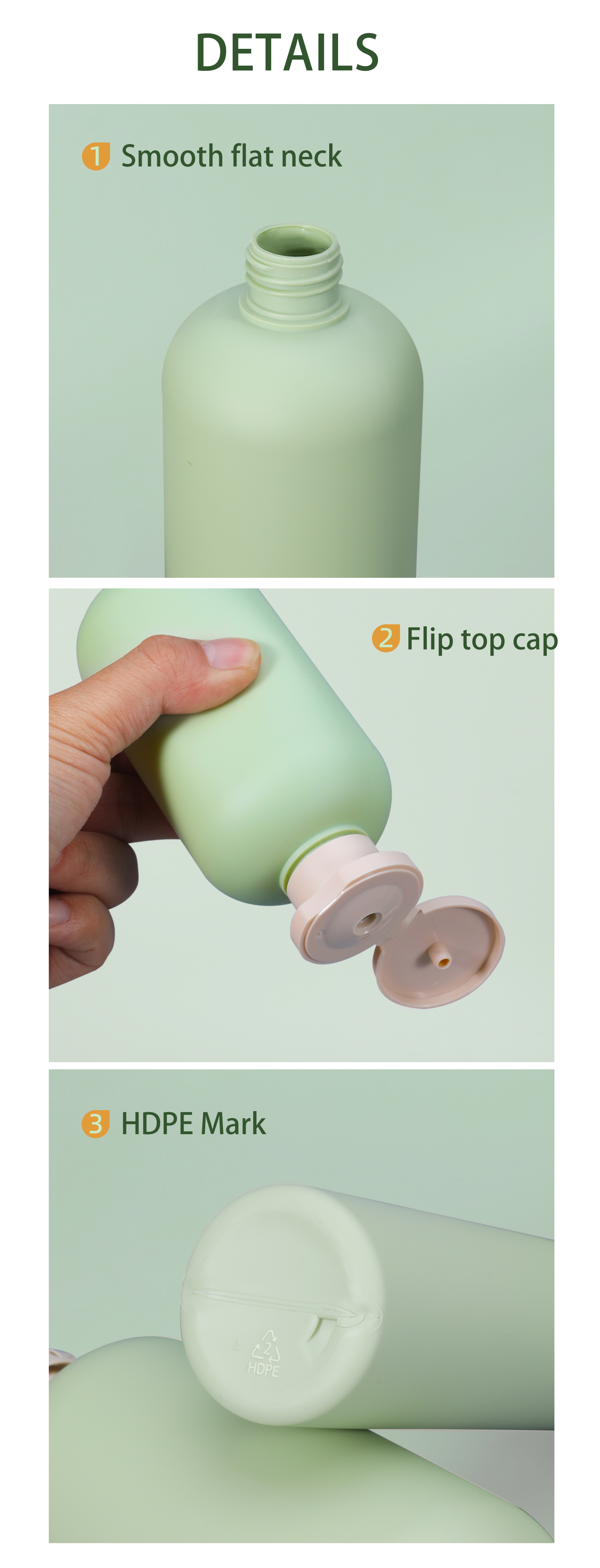 Squeeze Soft Touch Empty Shampoo Conditioner Bottle for Body Lotion Hand wash Cleanser Skin Care Packaging