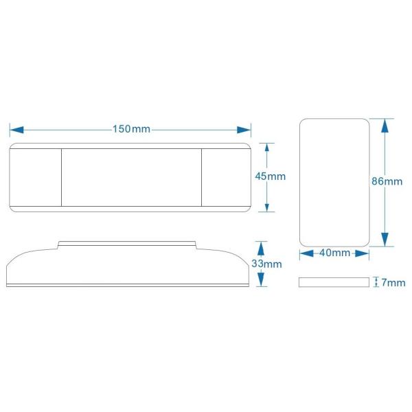 IP40 Max 20A Remote Touch Dimmer , Single Channel Output RF LED controller