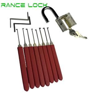 China Red Locksmith Pick Sets 8pcs 2pcs Stainless Steel Single Hook wholesale