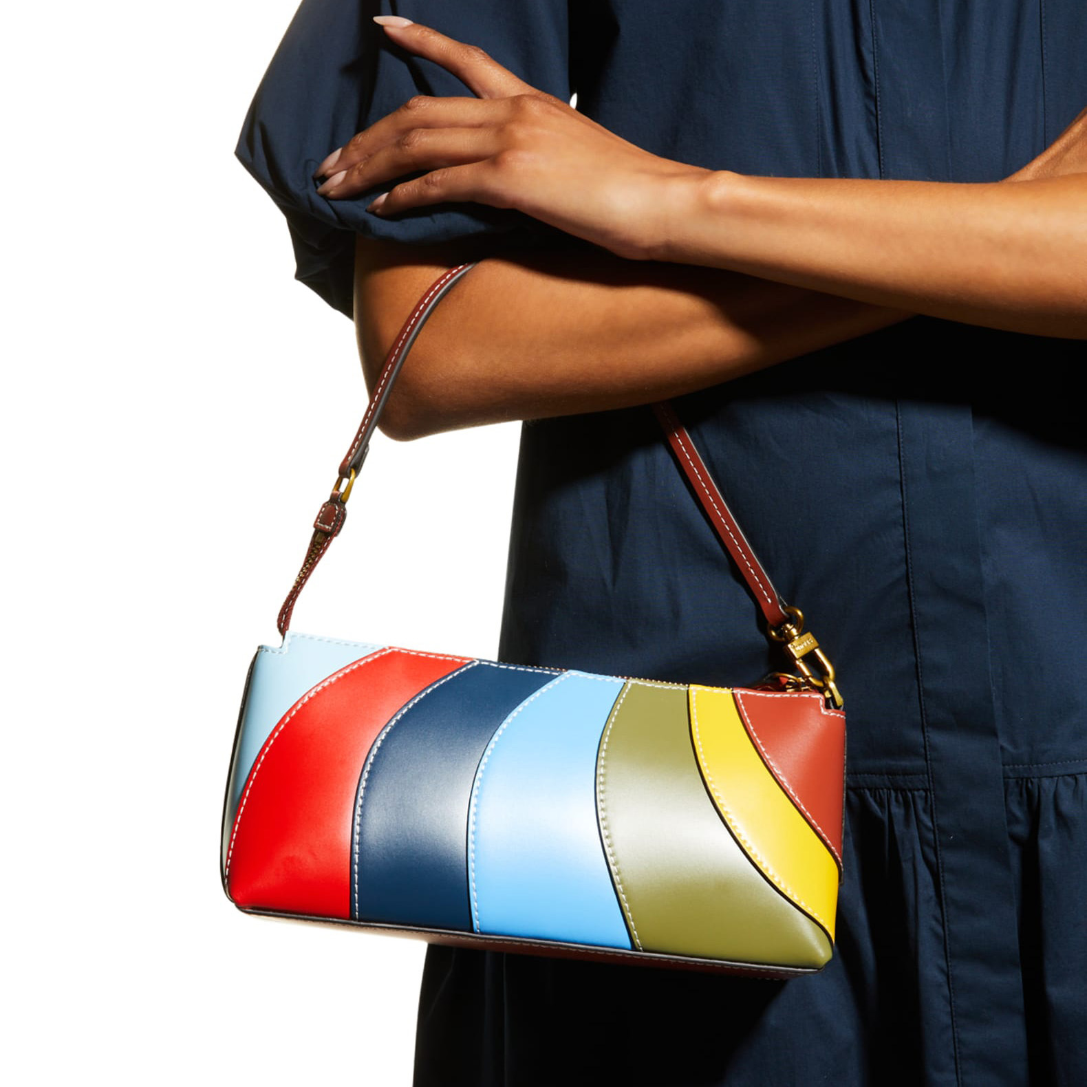 Long Strip Fashion Trends Latest Elegant Ladies Shoulder Bags with Lock Decoration