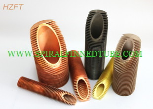 Integral Copper / Copper Nickel Spiral Finned Tube With High Fins For Condensing Boiler
