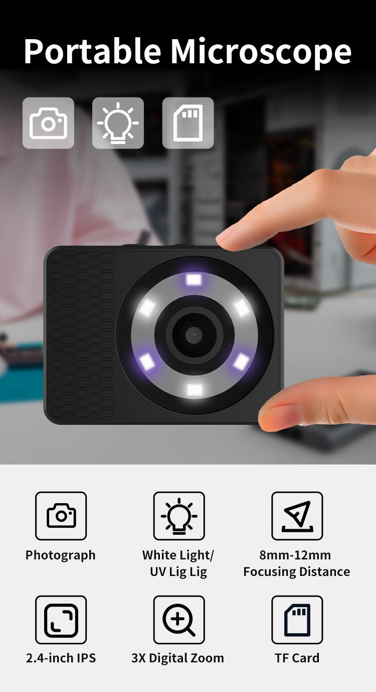 Wholesale Mini Portable Electronic Microscope Industrial Camera 3X Digital Zoom 2.4 Inch USB-C High Speed Measurement Camera