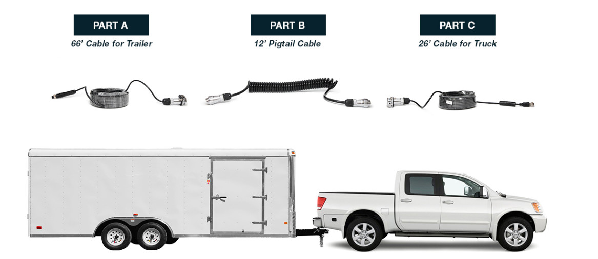 Waterproof 5 Way Video Camera Extension Cable For Truck Trailer Monitor System