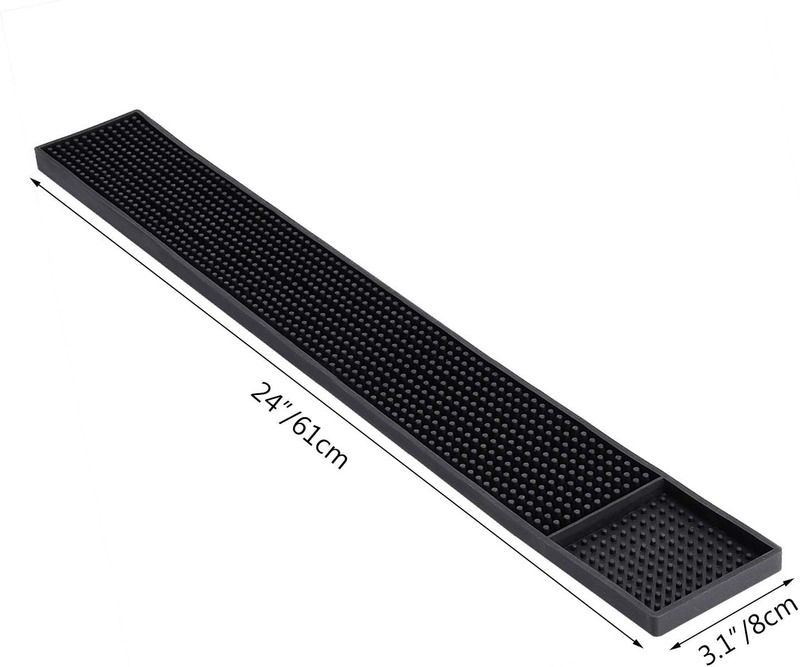 Minglu BM-002 Rubber Bar Mats, Non-Slip Bar Service Spill Mat Restaurant Kitchen Counter Bar Pad