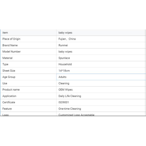 Thermal Bonded Fabric Hand and Mouth Disposable Wet Wipes 50gsm Alcohol Free