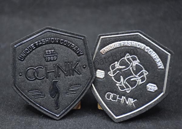 Quality custom embossed labels Brand Name Fabric Badges For Clothes for sale