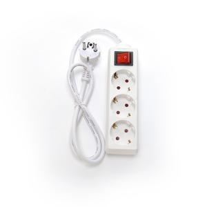 China EU Standard 3 Way Extension Power Strip with Switch 3x1.5mm2 Cable 1 Meter Customize Socket Grounding Standard Grounding wholesale