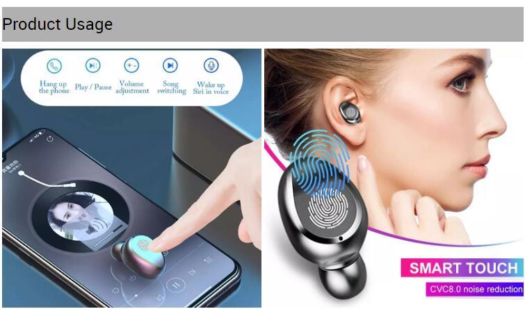 New F9 LED Power Display Smart Touch Earbuds Tws Sound Speaker True Wireless Headset Headphone (with 2000mAh Power Charging Case)