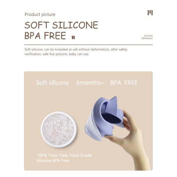 BPA Free Infant Silicone Feeding Plate Waterproof With Suction Bottom