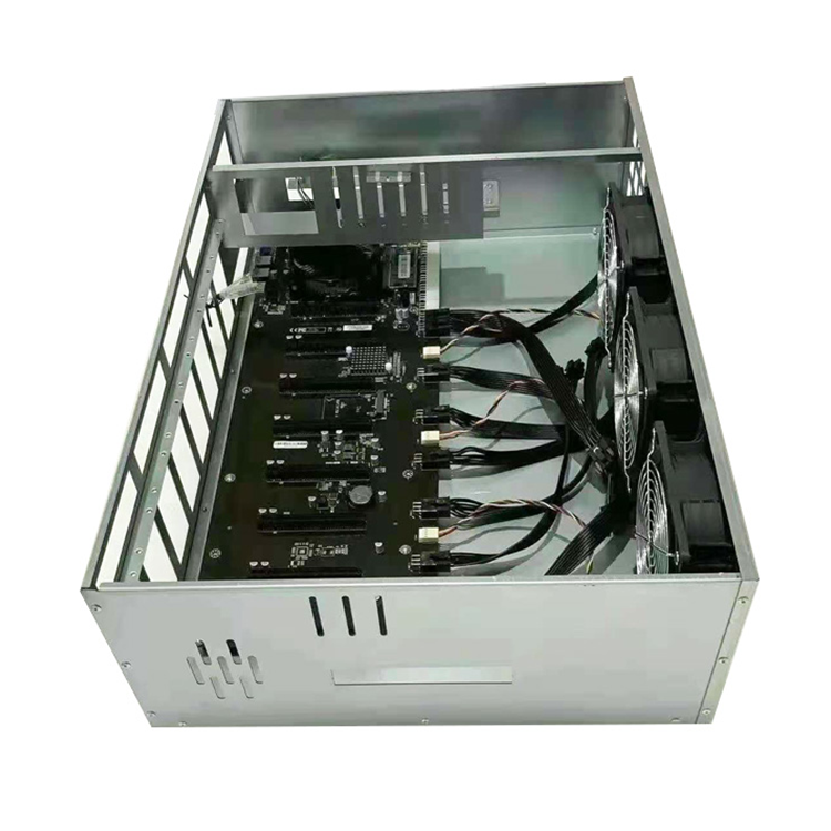 Wholesale 847Pro 8 GPU case with Fans DDR3 4G 64G/128G 65MM space open case Computer Machine Box