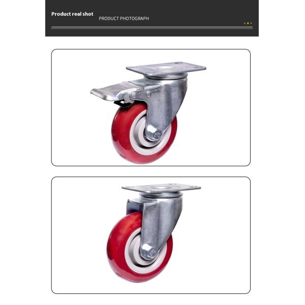5 Inch Medium Duty Fixed Caster Fixed PU Caster Wheel for Cart