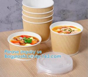 China Eco Friendly, Oil Resistant, Salad Soup Rice Noodles Bowl, Bamboo Pulp, Disposable, Kraft Paper Bowl Lid wholesale