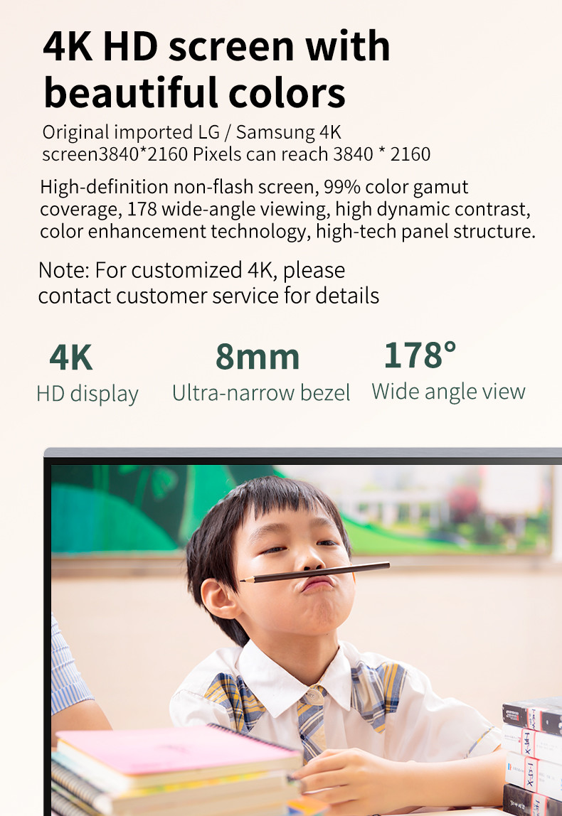 All In One LCD Interactive Whiteboard 86 Inch Teaching Use 4K Display Touch