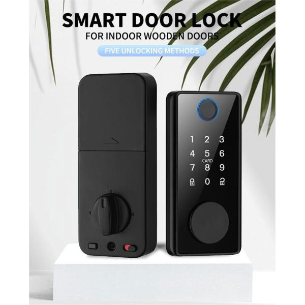 Fingerprint Deadbolt Door Lock High Security Biometric Password Unlock Smartphone Remote Control Access