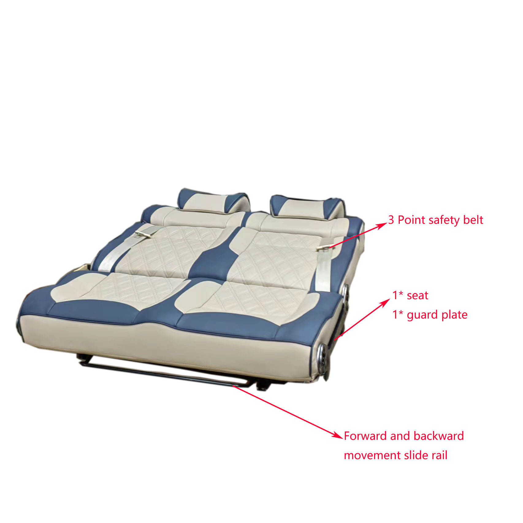 Customizable B804-7 Passenger Soft Bed Seats With Sliding Rail From China Factory