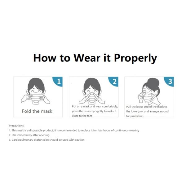 Blue Color Disposable Earloop Face Mask Pp Nonwoven Material Customized