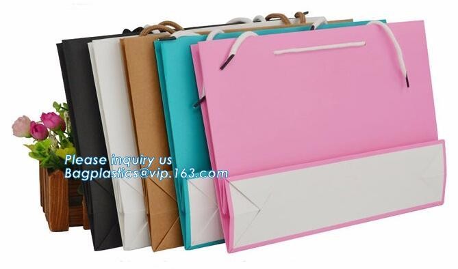 Customized Cut Printed Coated Paper Shopping Bag with Matt Lamination,rope handle custom logo printed white paper bag