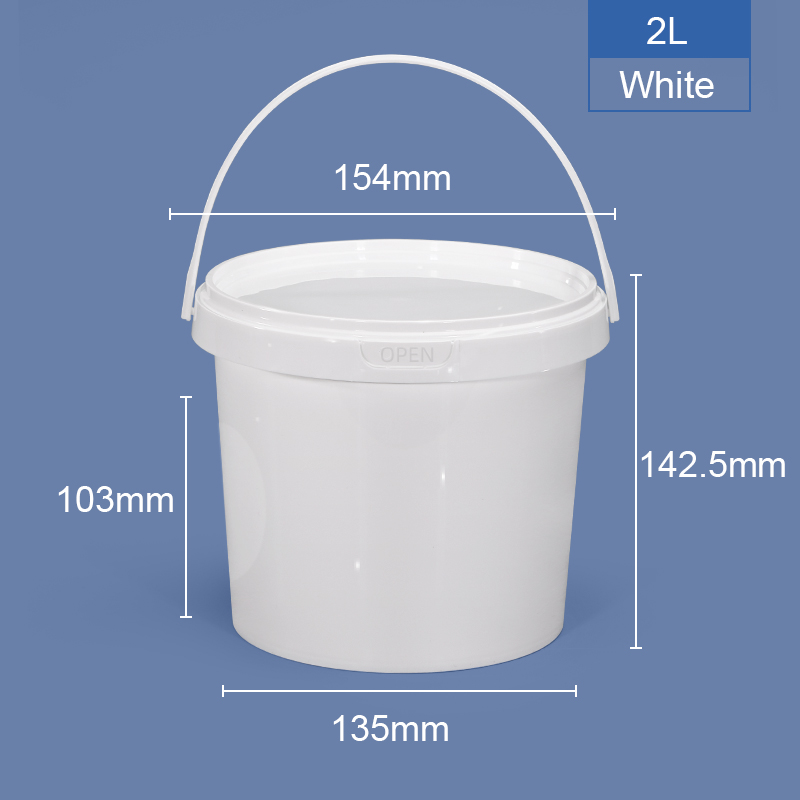Custom Order PP Bucket Customize Logo White Transparent Round Food Takeway Box Tub With Anti-Theft Lid