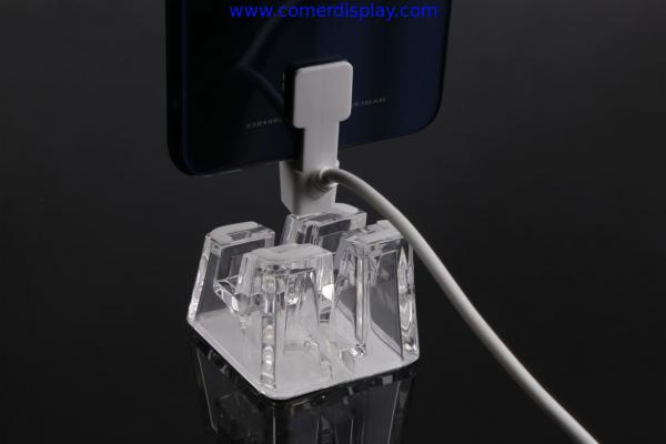 COMER Acrylic stand a4 leaflets holder with alarm control box devices and charging cord