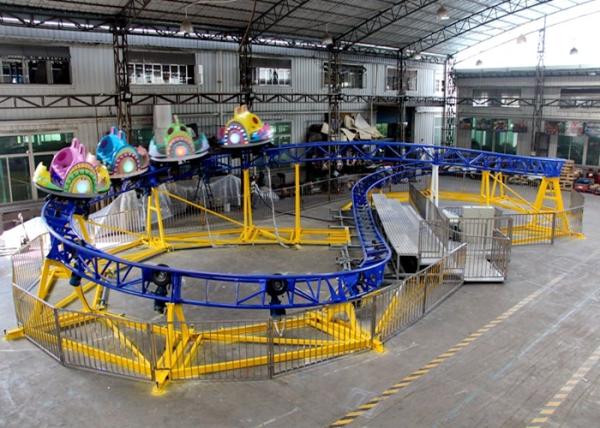 Quality Thrilling Theme Park Kiddie Roller Coaster With Remote Control Unit And LED Lamps for sale