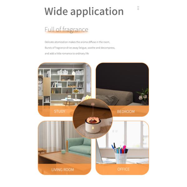 350ML Capacity 3D Flame Effect Volcano Air Humidifier Aroma Diffuser for Home Fragrance