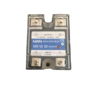 China Miniature SSR 100Amp Single Phase SSR Industrial Relay DC Input 3-32VDC control Output 12-60VDC Black SSR Relay(SSR-120DD) wholesale