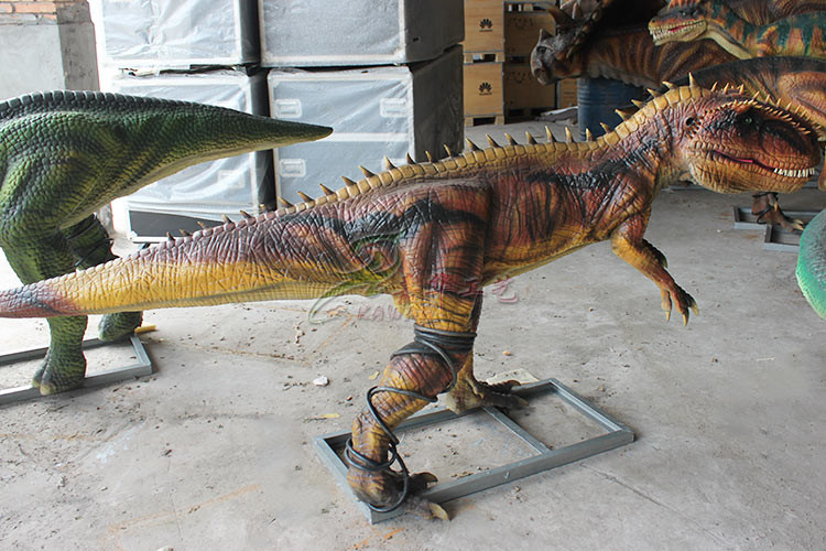 Realistic Robot Interactive Realistic Orange Animatronic Dinosaur For Mall