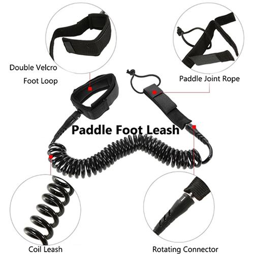 Universal Kayak Coiled SUP Paddle Foot Leash 10'' Length Coiled Leg Rope 0