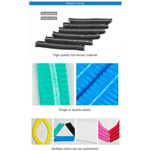 Blue Disposable Head Cap Non-woven Double Or Single Elastic Mob Cap With Certificates