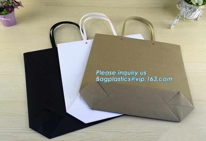 Customized Cut Printed Coated Paper Shopping Bag with Matt Lamination,rope handle custom logo printed white paper bag