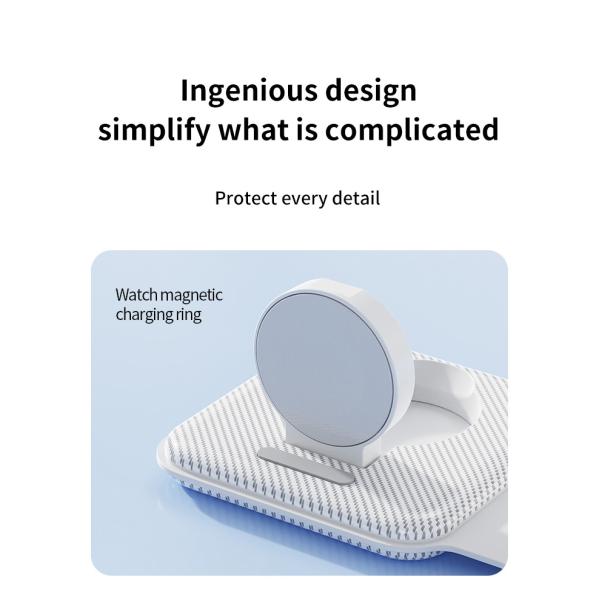 Foldable Magnetic 3 In One Wireless Charger Vertical Fast Speed