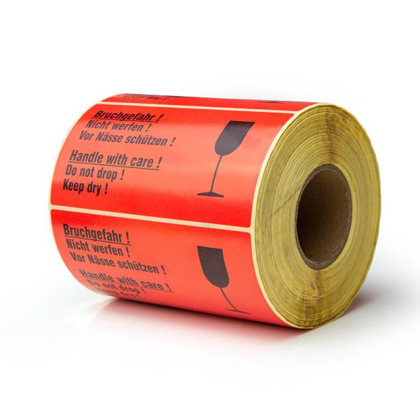 Quality Custom Printed Waterproof Fragile Warning Label Handle With Care Warning Sticker for sale