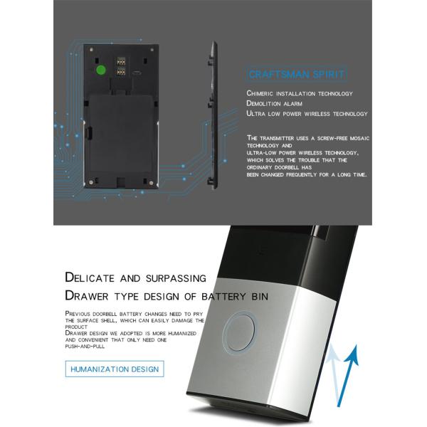 Danmini Wi-Fi Doorbell Door Phone Support Night Vision Motion Detection Two Way Talk Cloud Storage(WF06-ty)