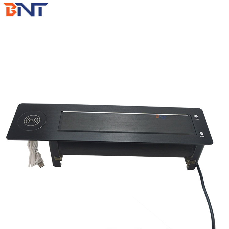 With Wireless charger hidden table motorized power socket with EU power plug
