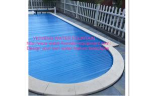 PC Pool Control System Above Ground Automatic Pool Cover Transparent Blue
