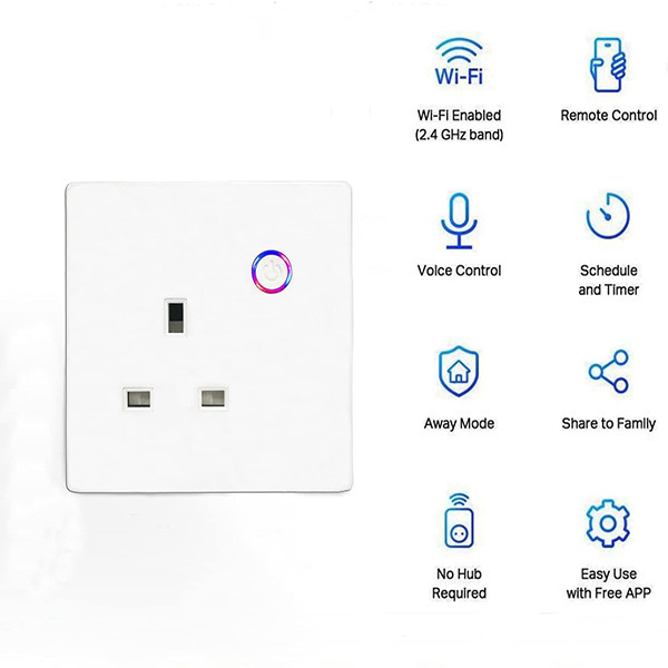Glomarket Tuya Wall Socket With Google Assistant Voice / Timing Control For Smart Home