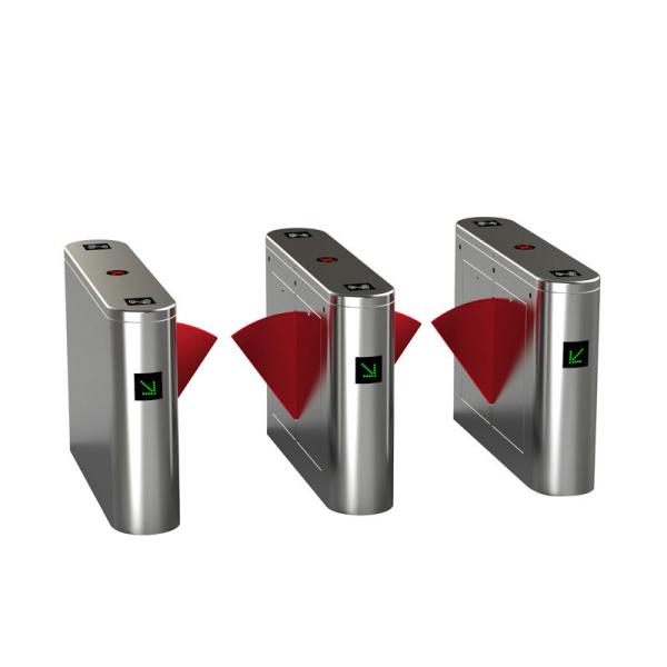 Quality Pedestrian Entry Exit Flap Barrier Gate RFID Fingerprint Biometric Access Control for sale
