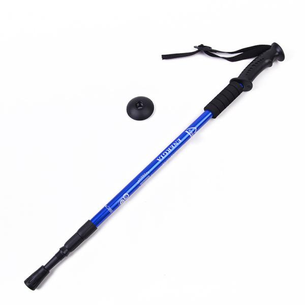 Aluminum Telescopic Mountain Trekking Pole Straight Handle Walking Hiking Cane