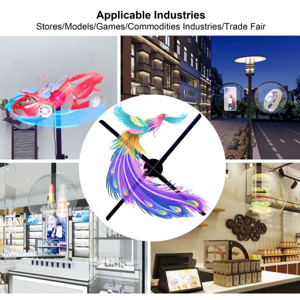 Holograma 3D 4 Blades Projection Display 3D Hologram Led Fan 3D Holographic Video Wifi Holograms Fan
