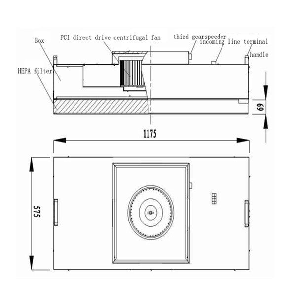 180W Fan Filter Unit For Cleanroom Filter Systems