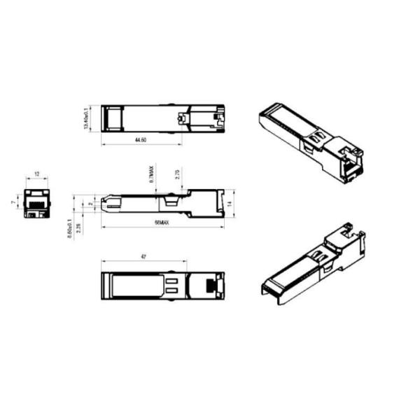 Cat5e 100 Meters 1000BASE-T RJ45 Transceiver For HP JD089B