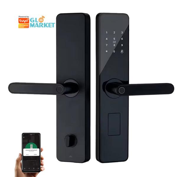 Quality Glomarket Home Apartment Tuya Smart WiFi Digital Door Lock Phone APP Remote Control Security Fingerprint Smart Door Lock for sale