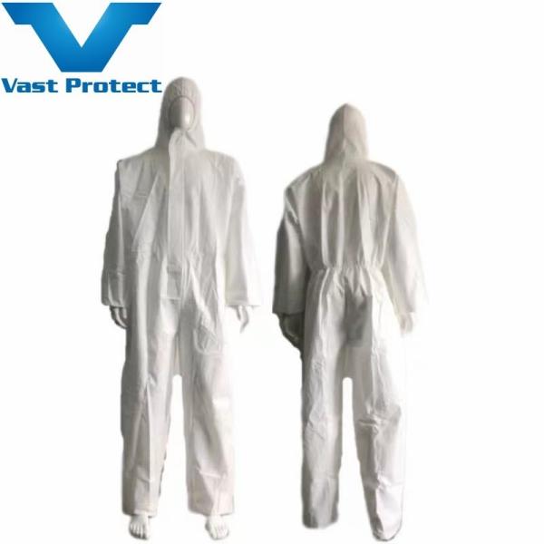 Quality Disposable Breathable Soft Waterproof Microporous Protective Coverall En ISO 13982 for sale