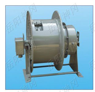Triangular Bracket Motorized Cable Reel , Retractable Wire Rope Reel Blue Color